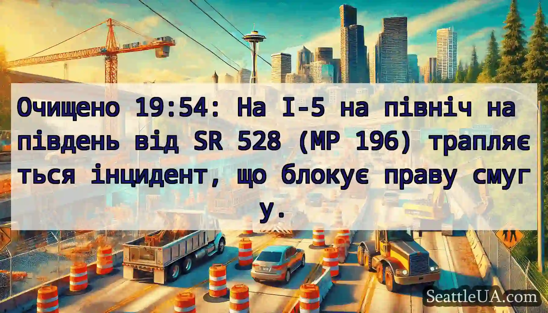 Очищено 19:54: На I-5 на північ на південь від SR