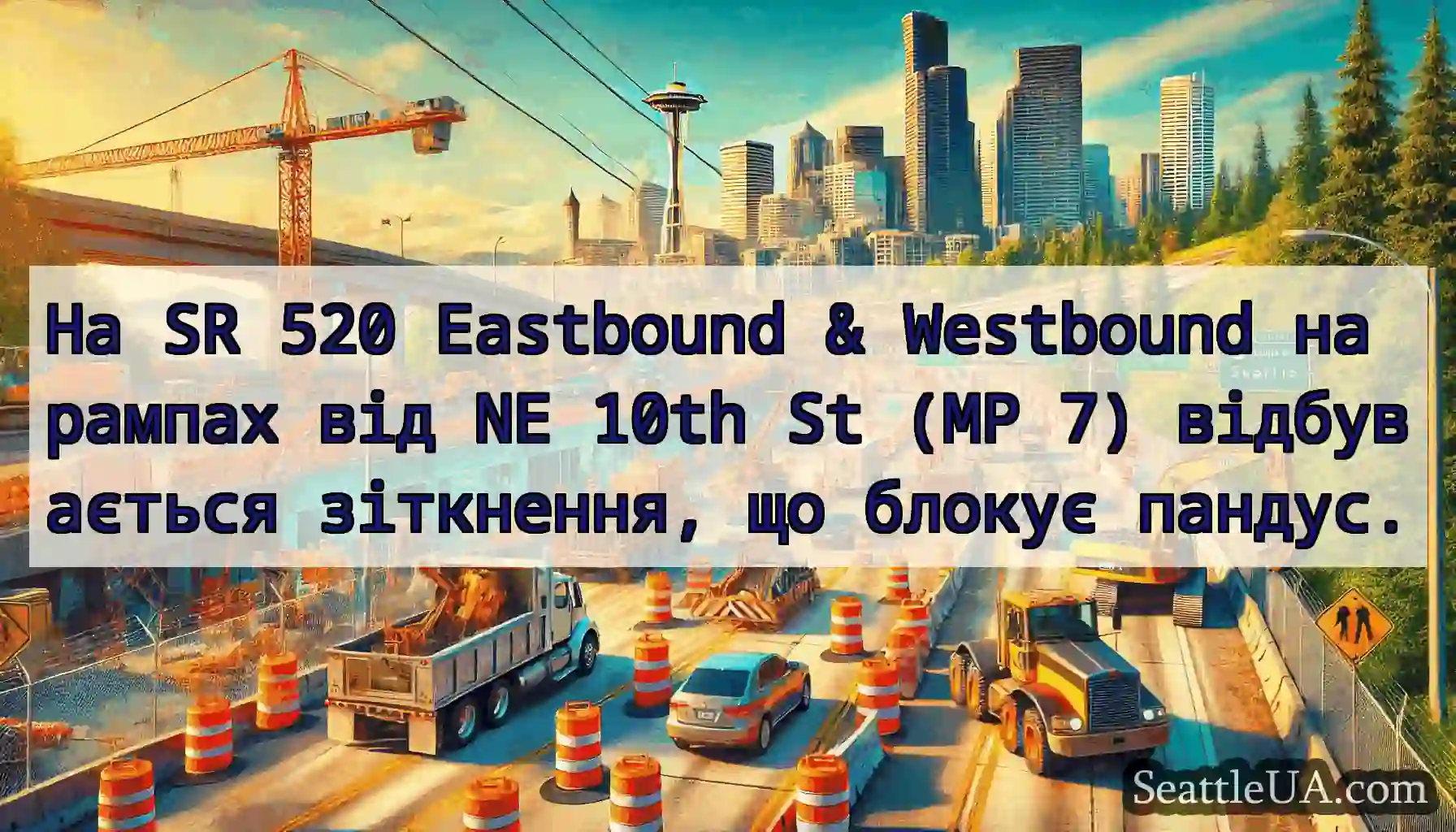 На SR 520 Eastbound & Westbound на рампах від NE