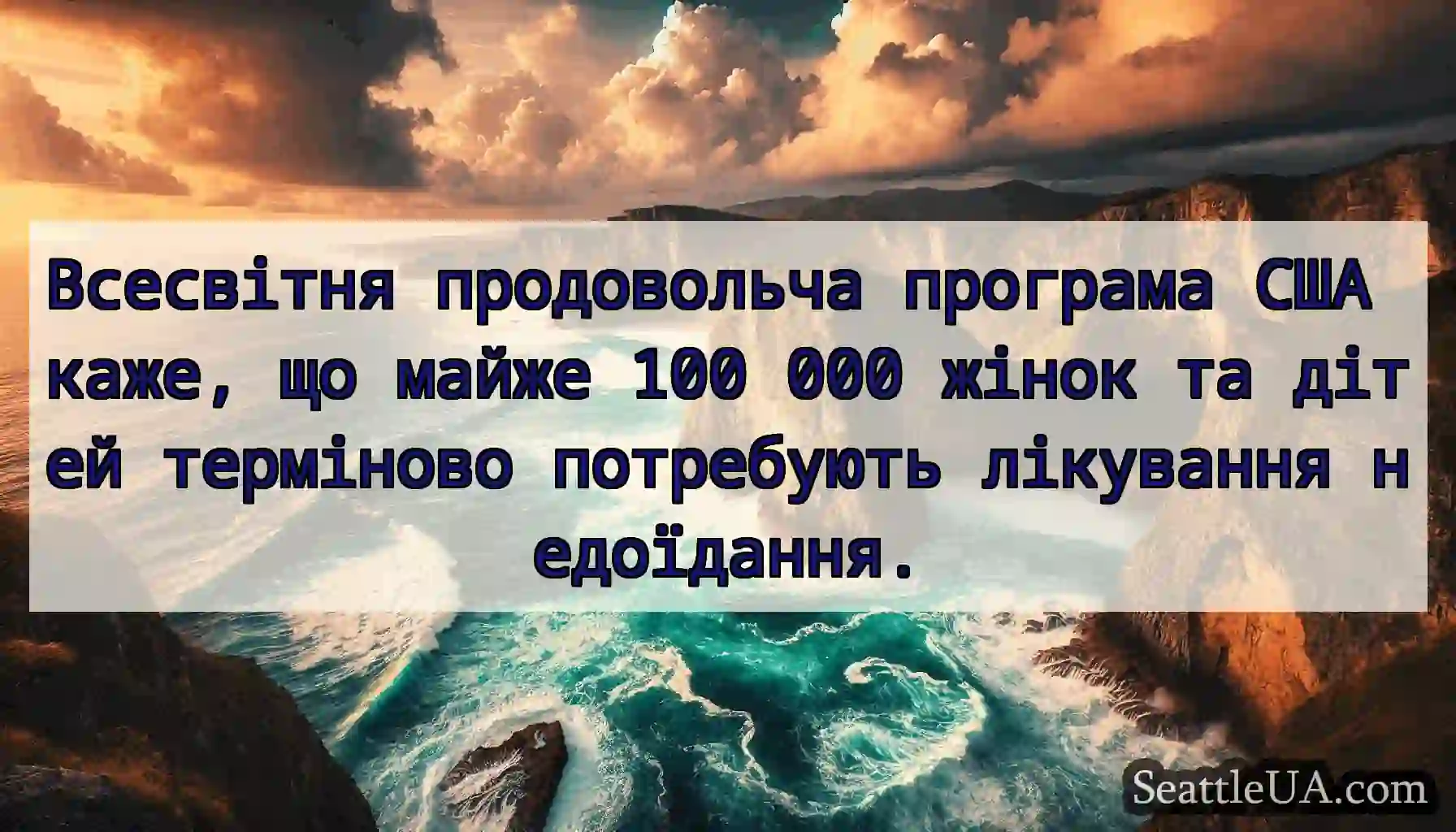 Всесвітня продовольча програма США каже, що майже