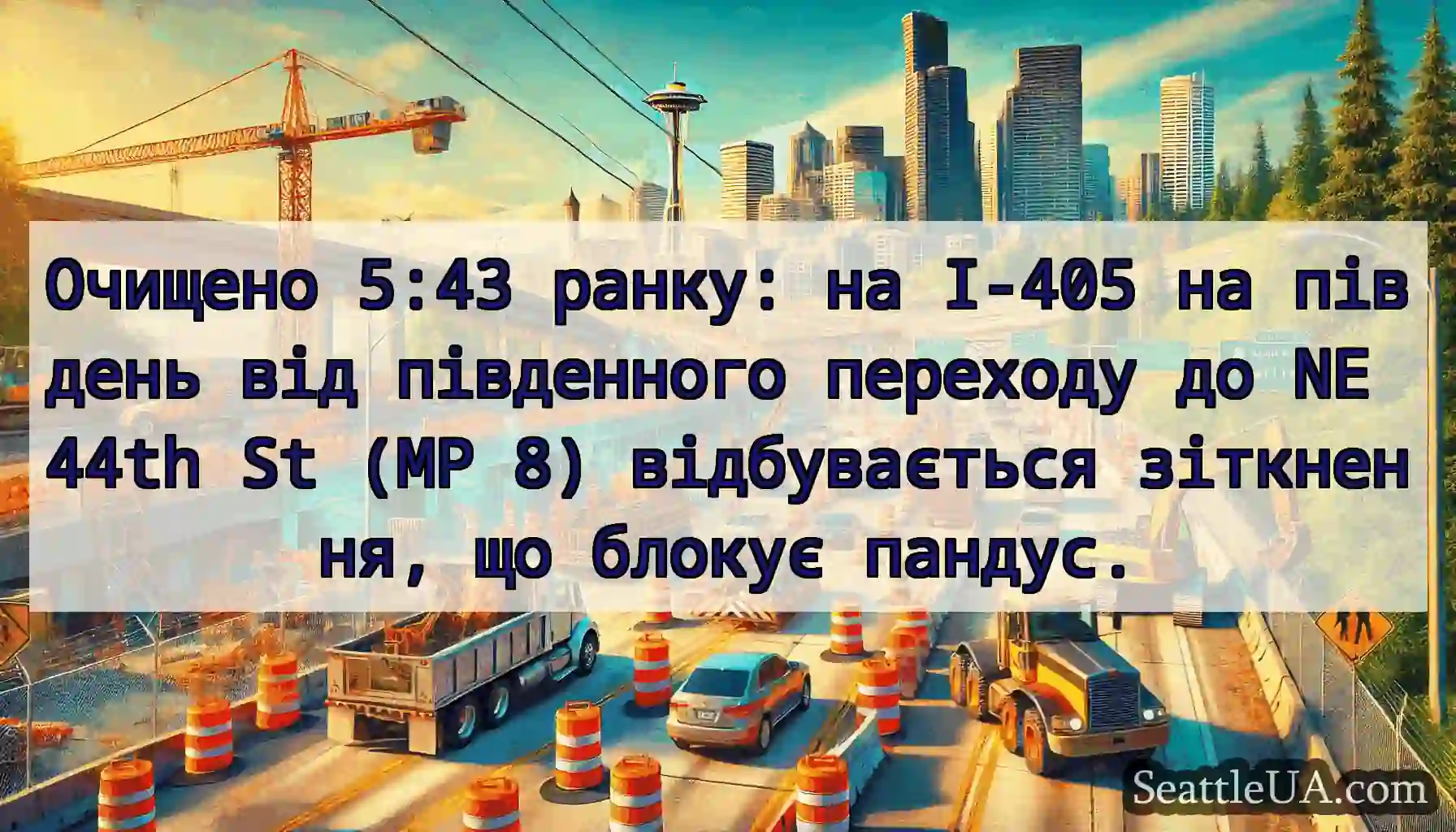 Очищено 5:43 ранку: на I-405 на південь від