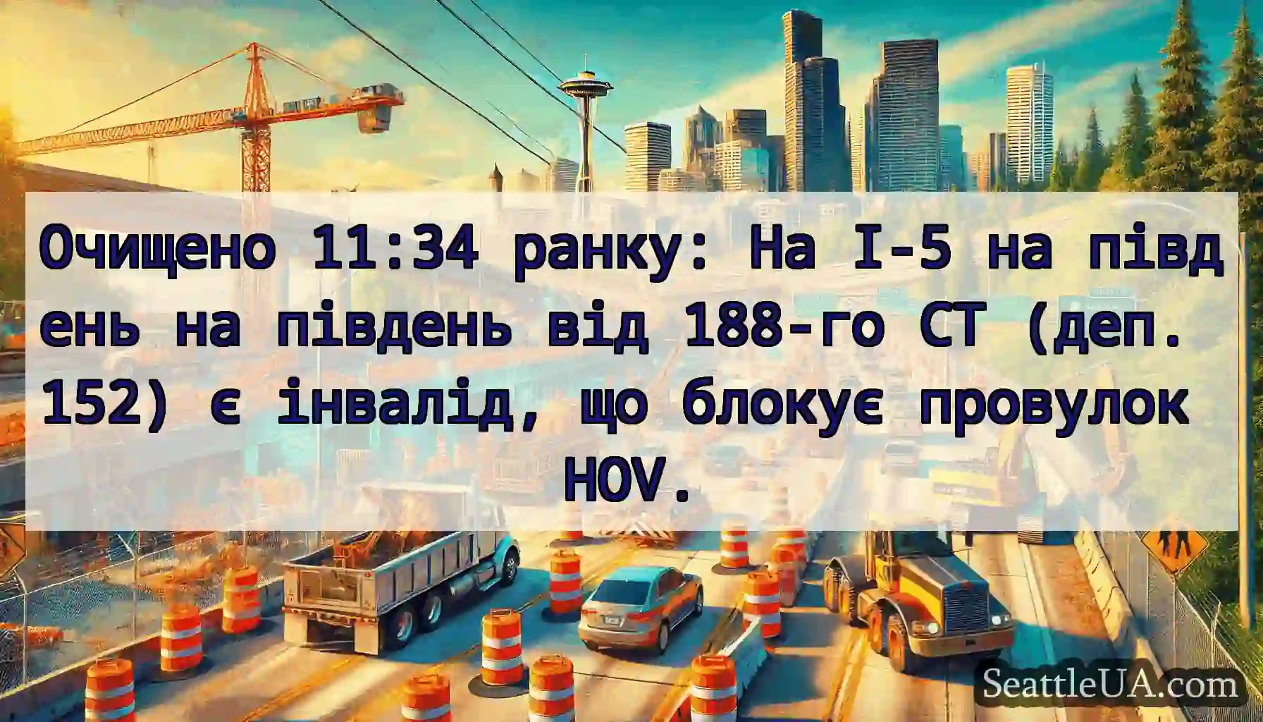 Очищено 11:34 ранку: На I-5 на південь на південь