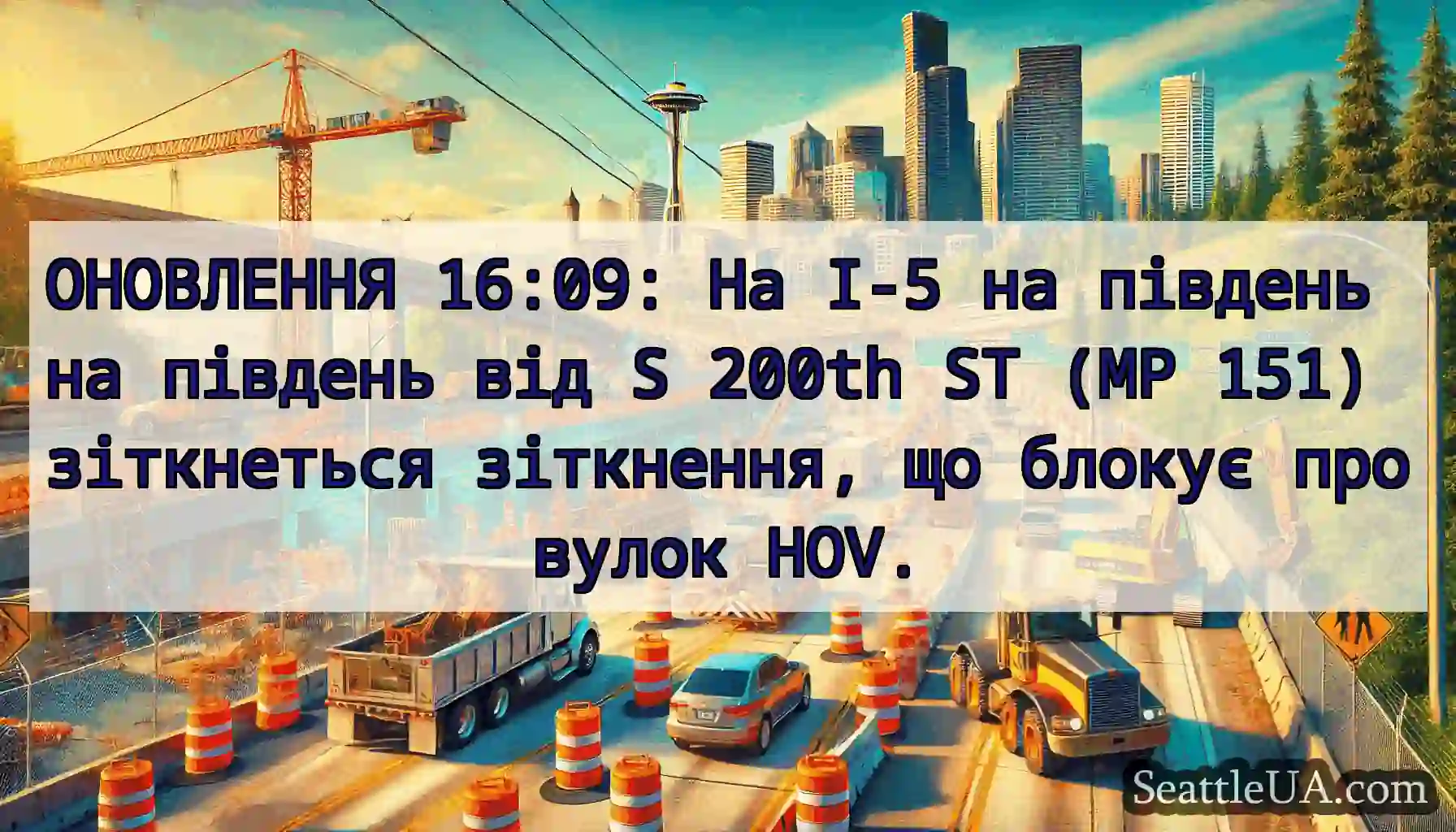 ОНОВЛЕННЯ 16:09: На I-5 на південь на південь від