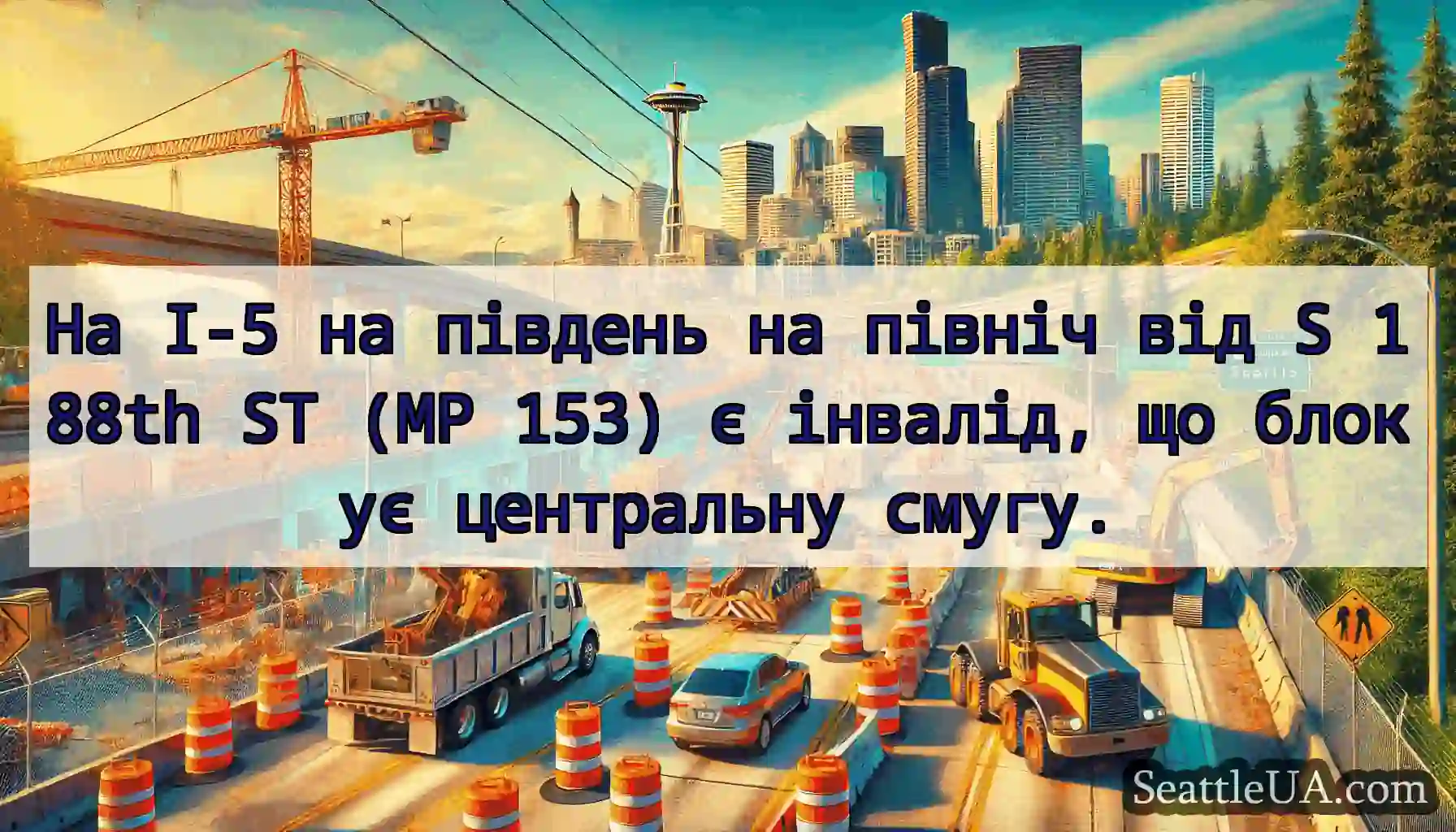 На I-5 на південь на північ від S 188th ST (MP