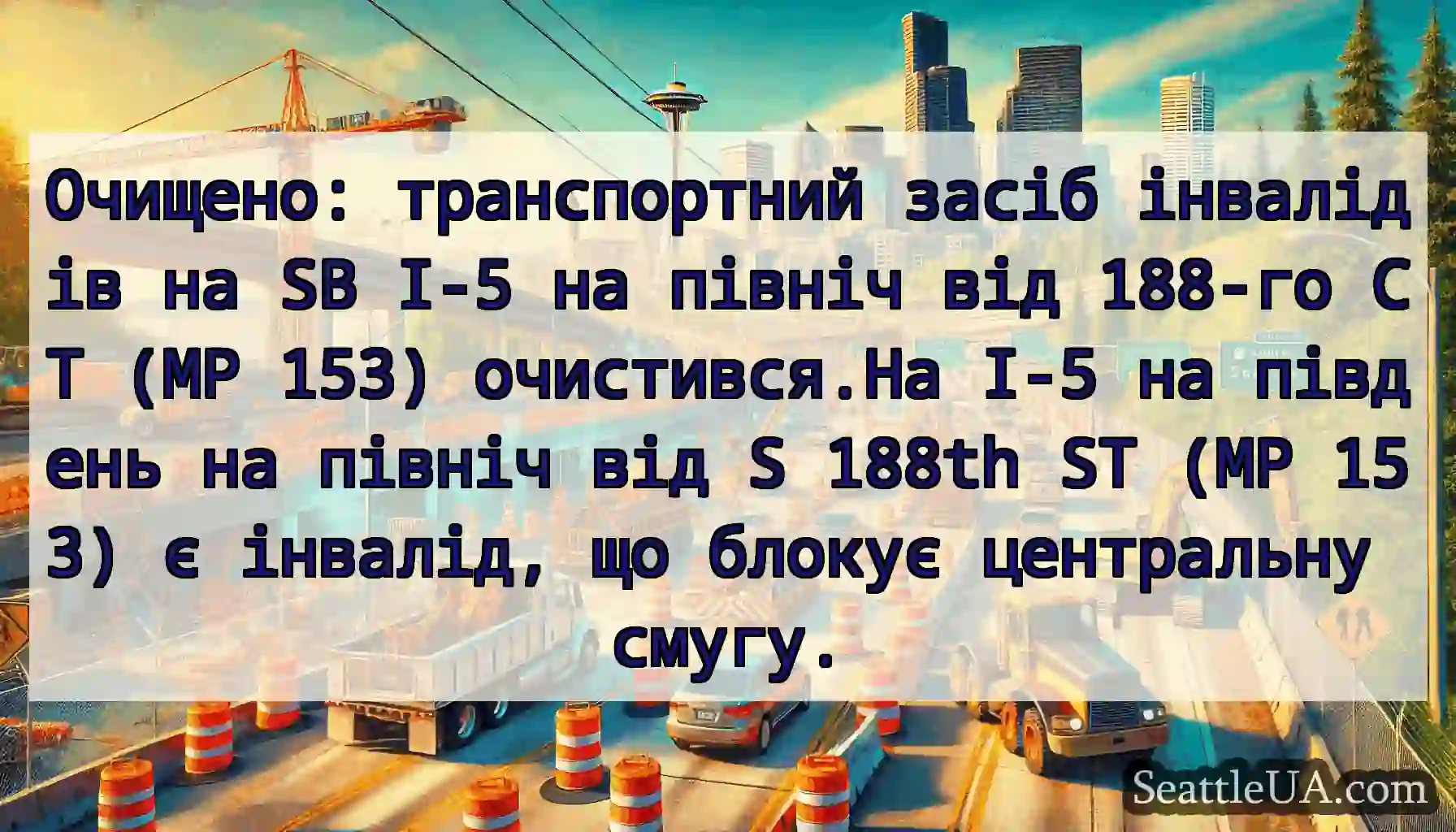 Очищено: транспортний засіб інвалідів на SB I-5