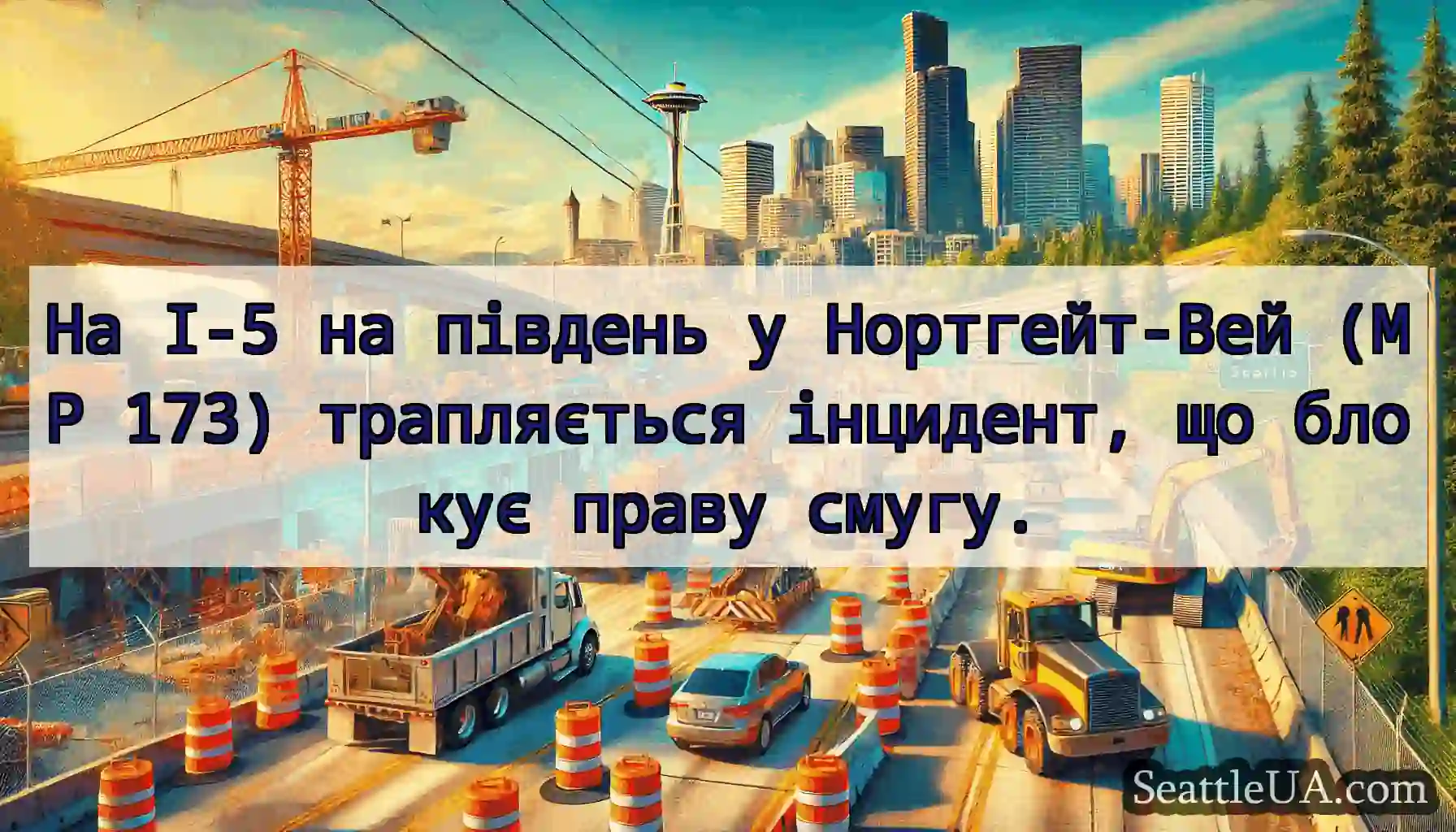 На I-5 на південь у Нортгейт-Вей (MP 173)
