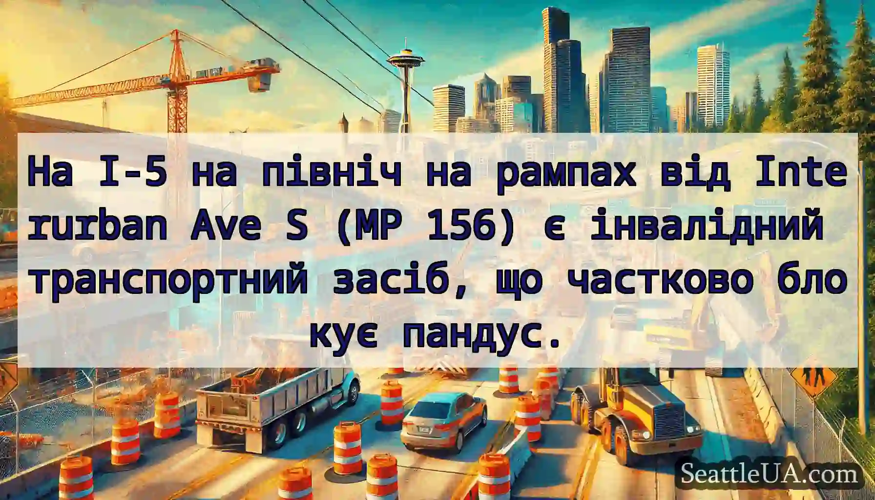 На I-5 на північ на рампах від Interurban Ave S