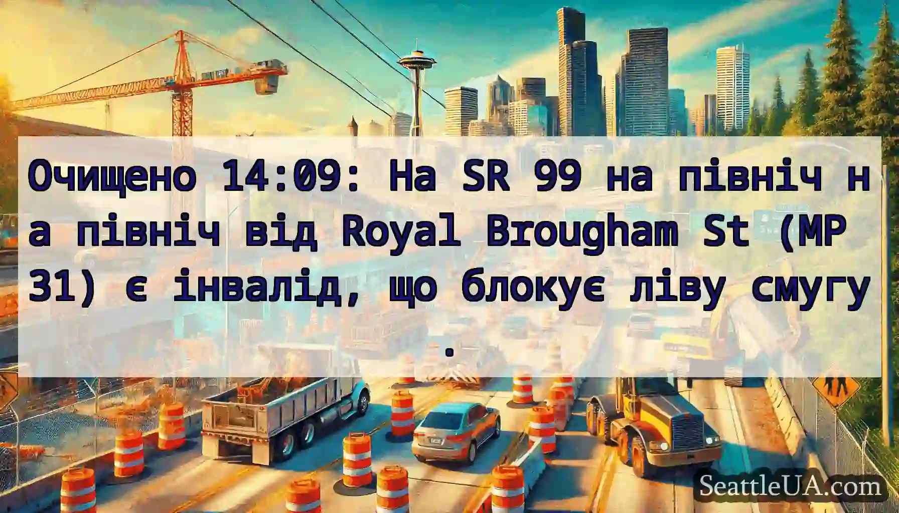 Очищено 14:09: На SR 99 на північ на північ від
