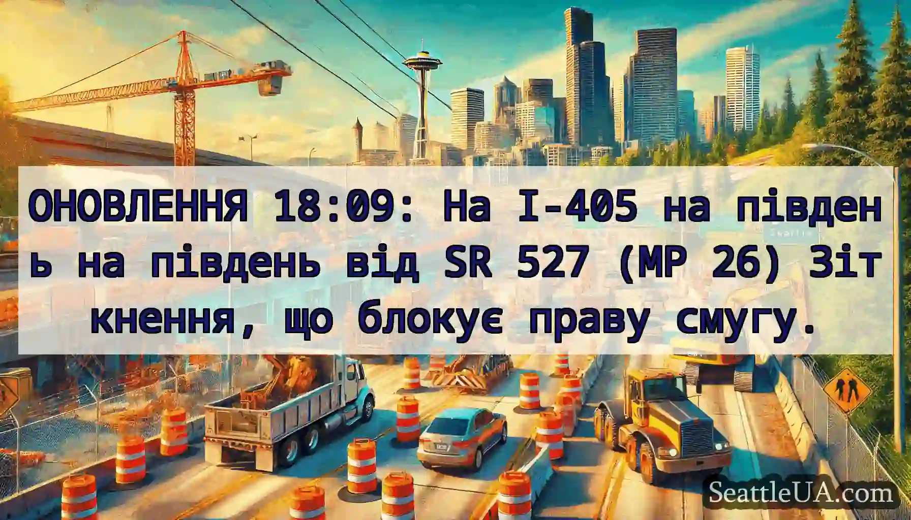 ОНОВЛЕННЯ 18:09: На I-405 на південь на південь