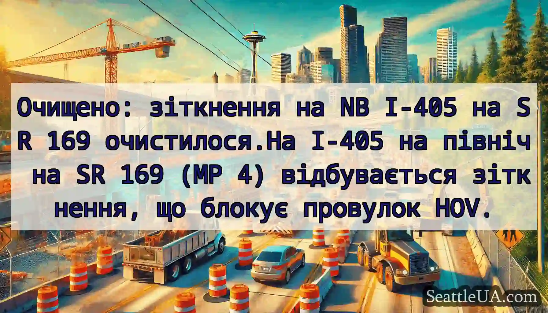Очищено: зіткнення на NB I-405 на SR 169