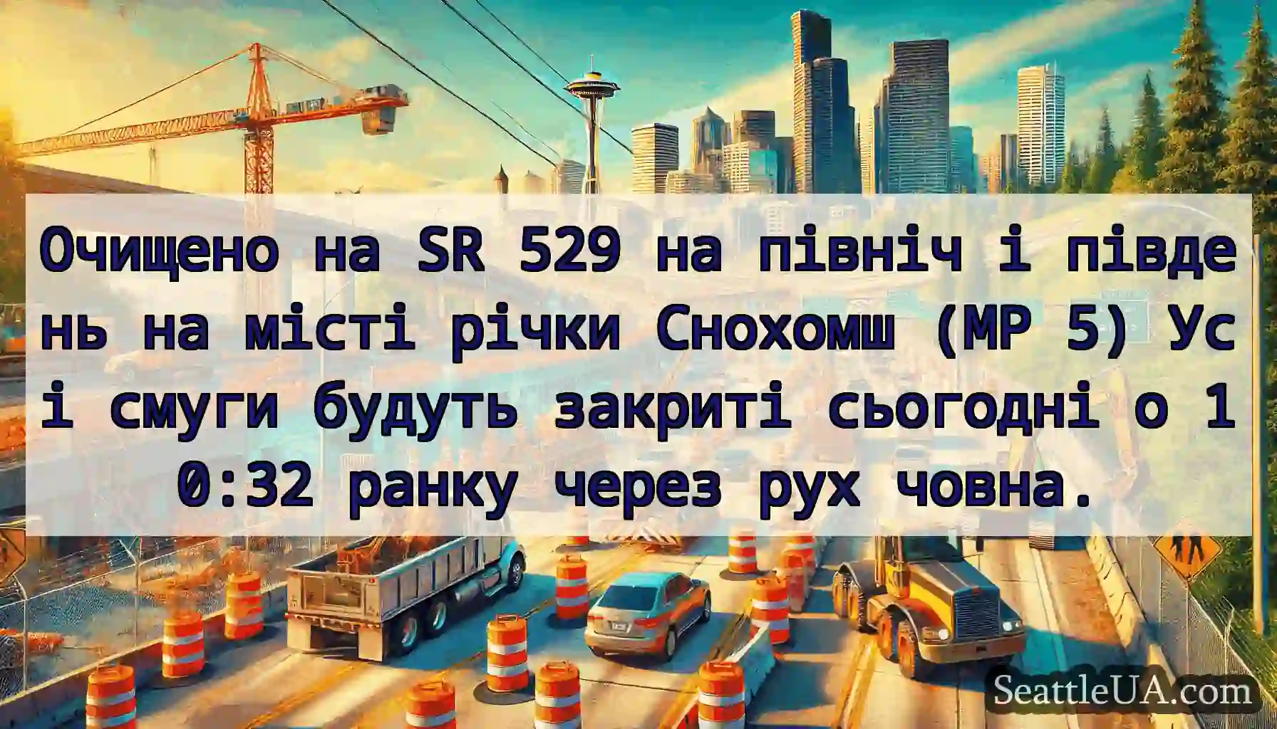 Очищено на SR 529 на північ і південь на місті