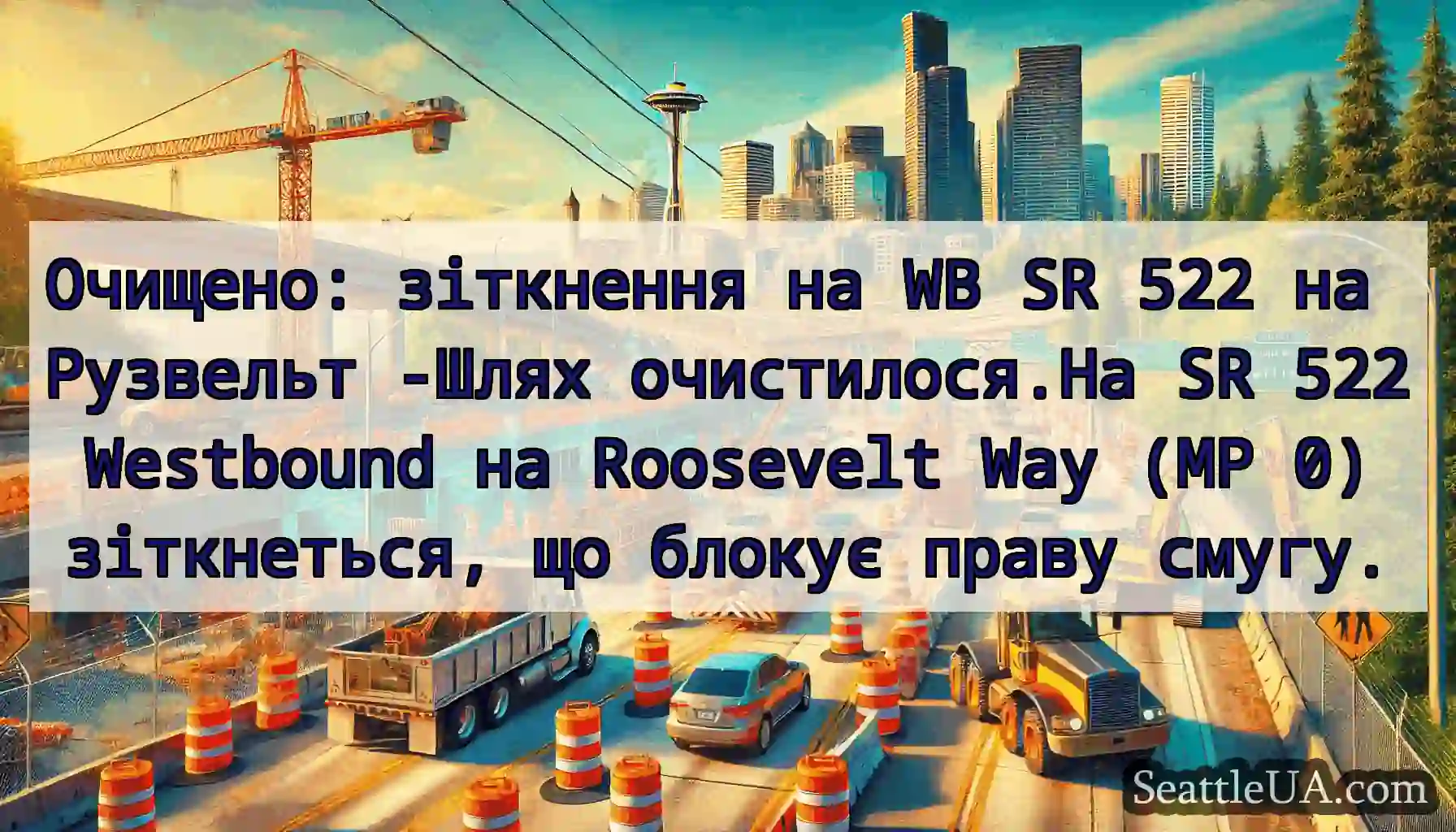 Очищено: зіткнення на WB SR 522 на Рузвельт -Шлях