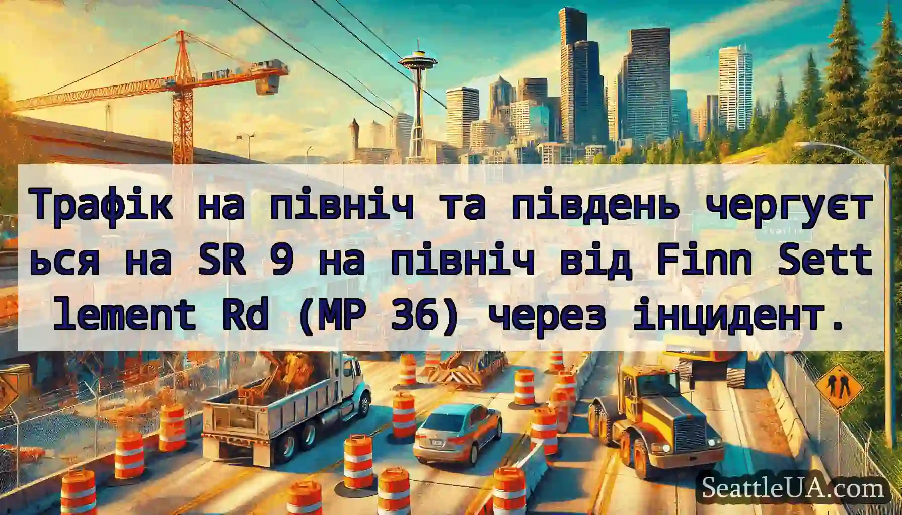 Трафік на північ та південь чергується на SR 9 на