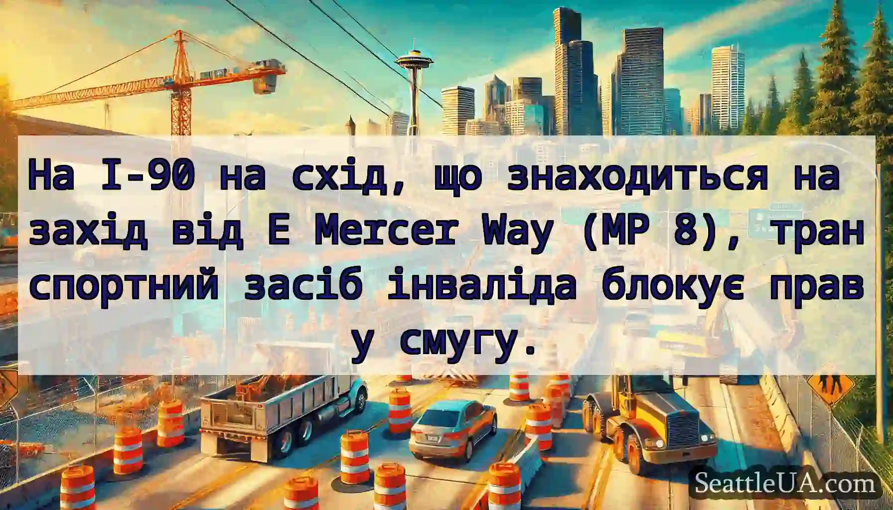 На I-90 на схід, що знаходиться на захід від E