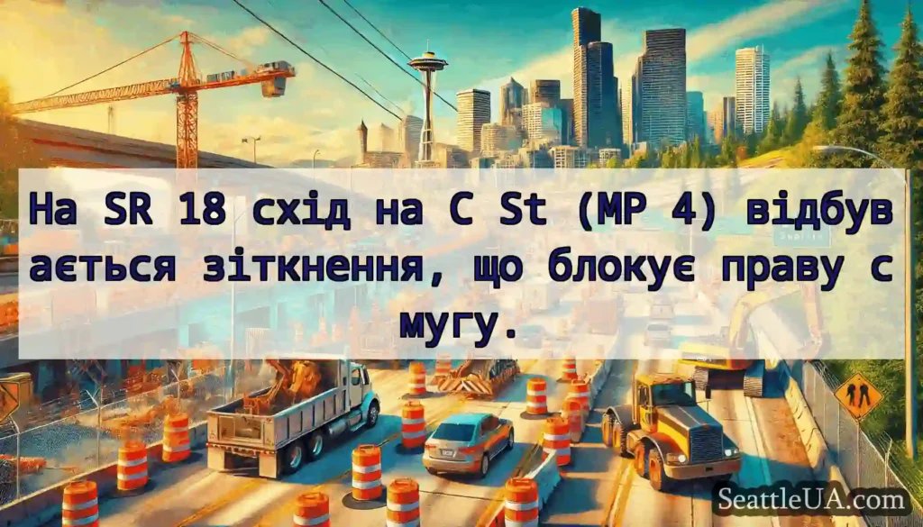На SR 18 схід на C St (MP 4) відбувається