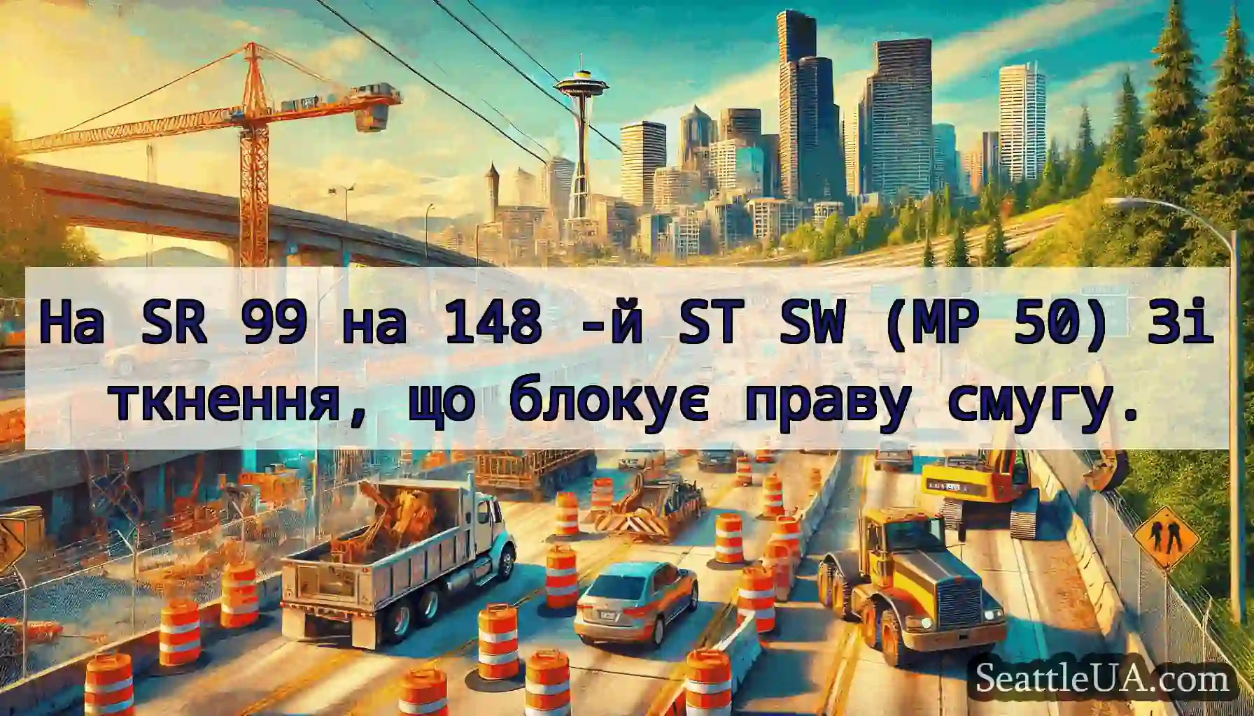 На SR 99 на 148 -й ST SW (MP 50) Зіткнення, що