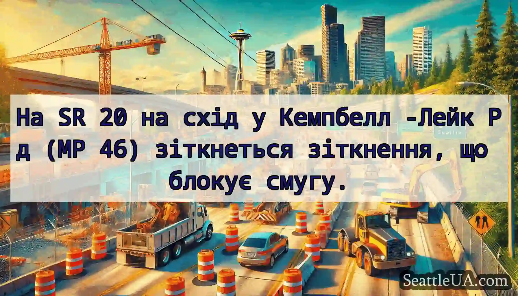 На SR 20 на схід у Кемпбелл -Лейк Рд (MP 46)