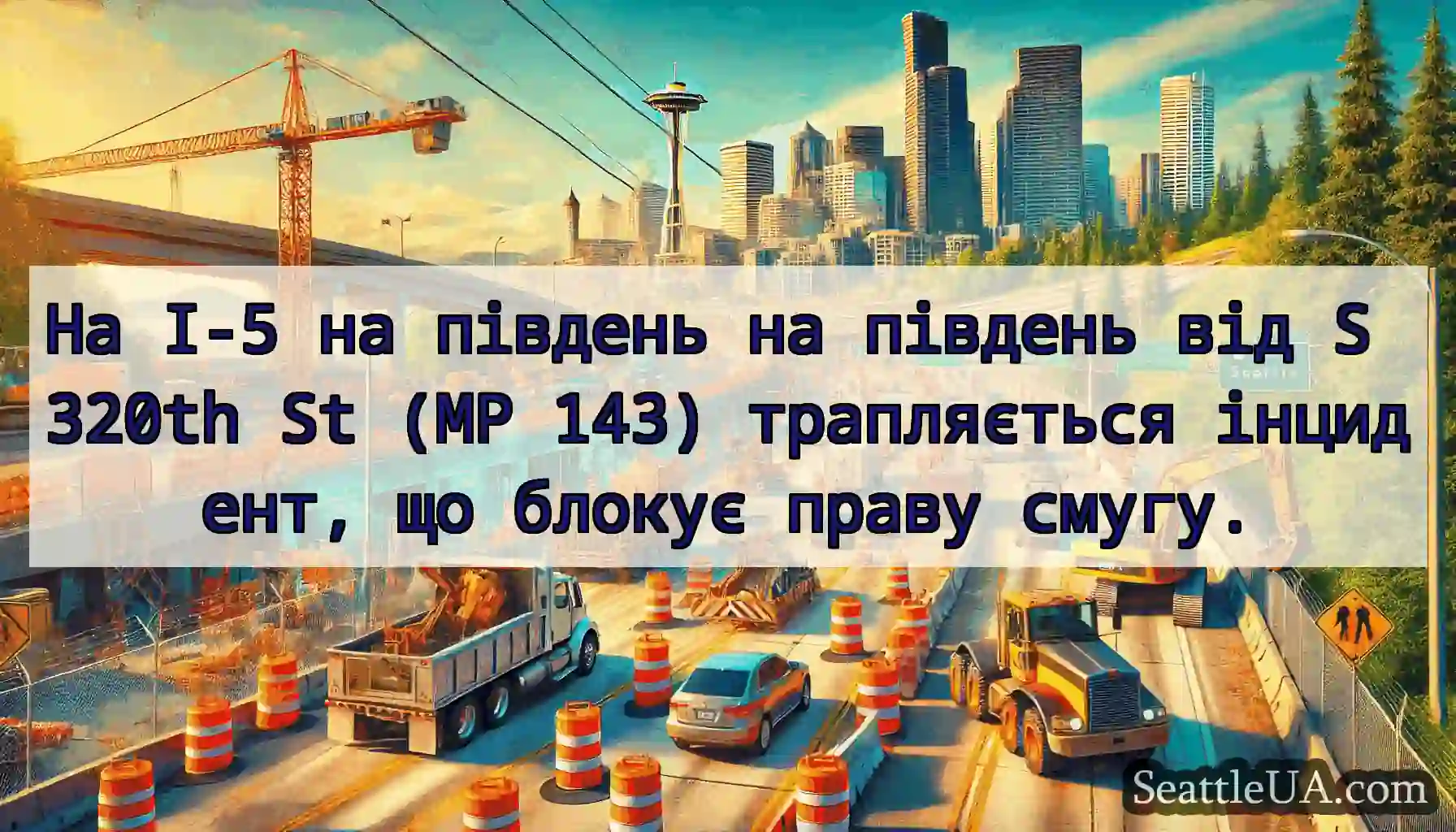 На I-5 на південь на південь від S 320th St (MP