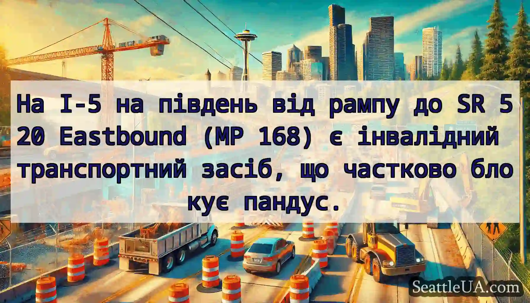 На I-5 на південь від рампу до SR 520 Eastbound