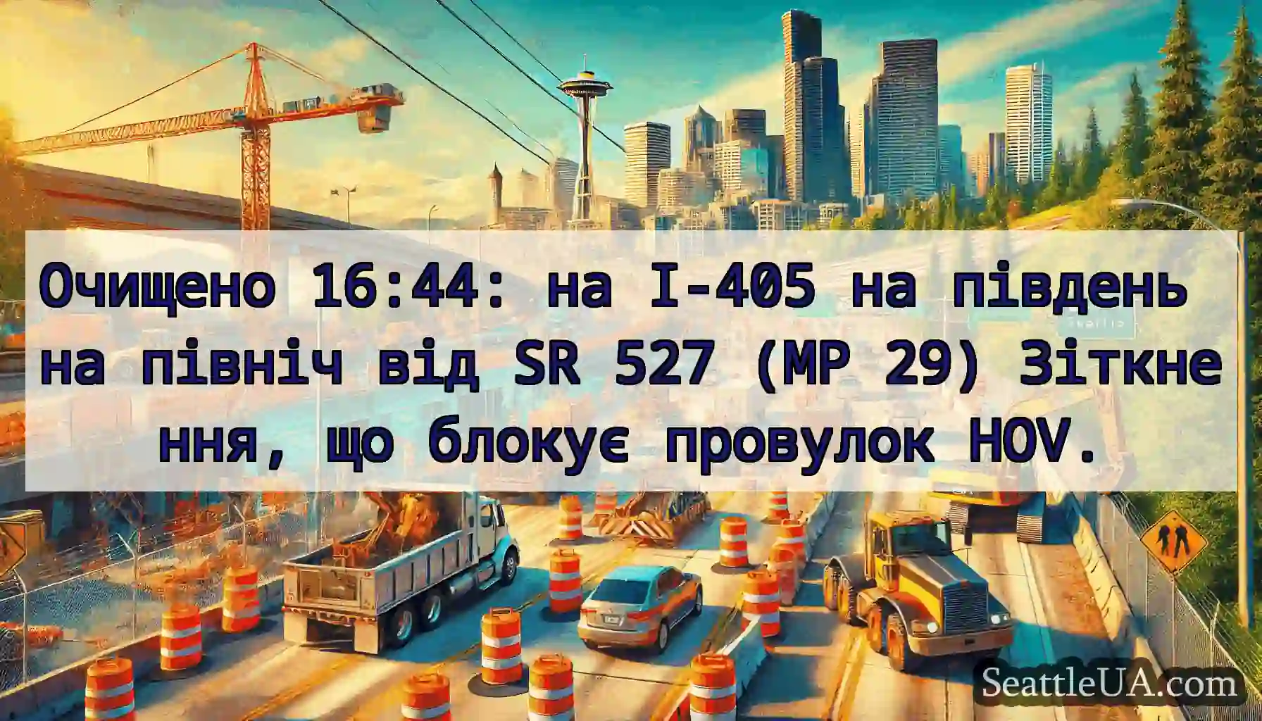 Очищено 16:44: на I-405 на південь на північ від