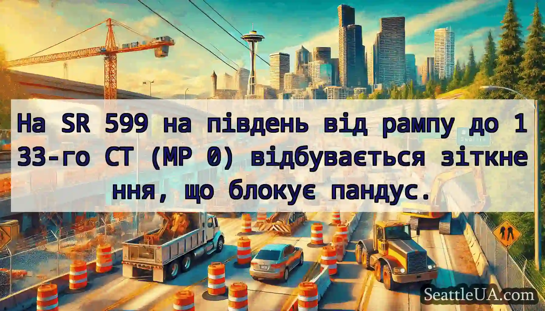 На SR 599 на південь від рампу до 133-го СТ (MP
