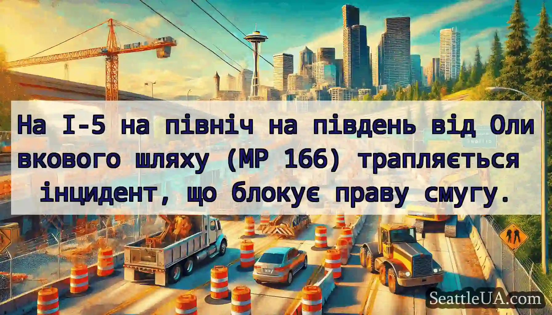 На I-5 на північ на південь від Оливкового шляху