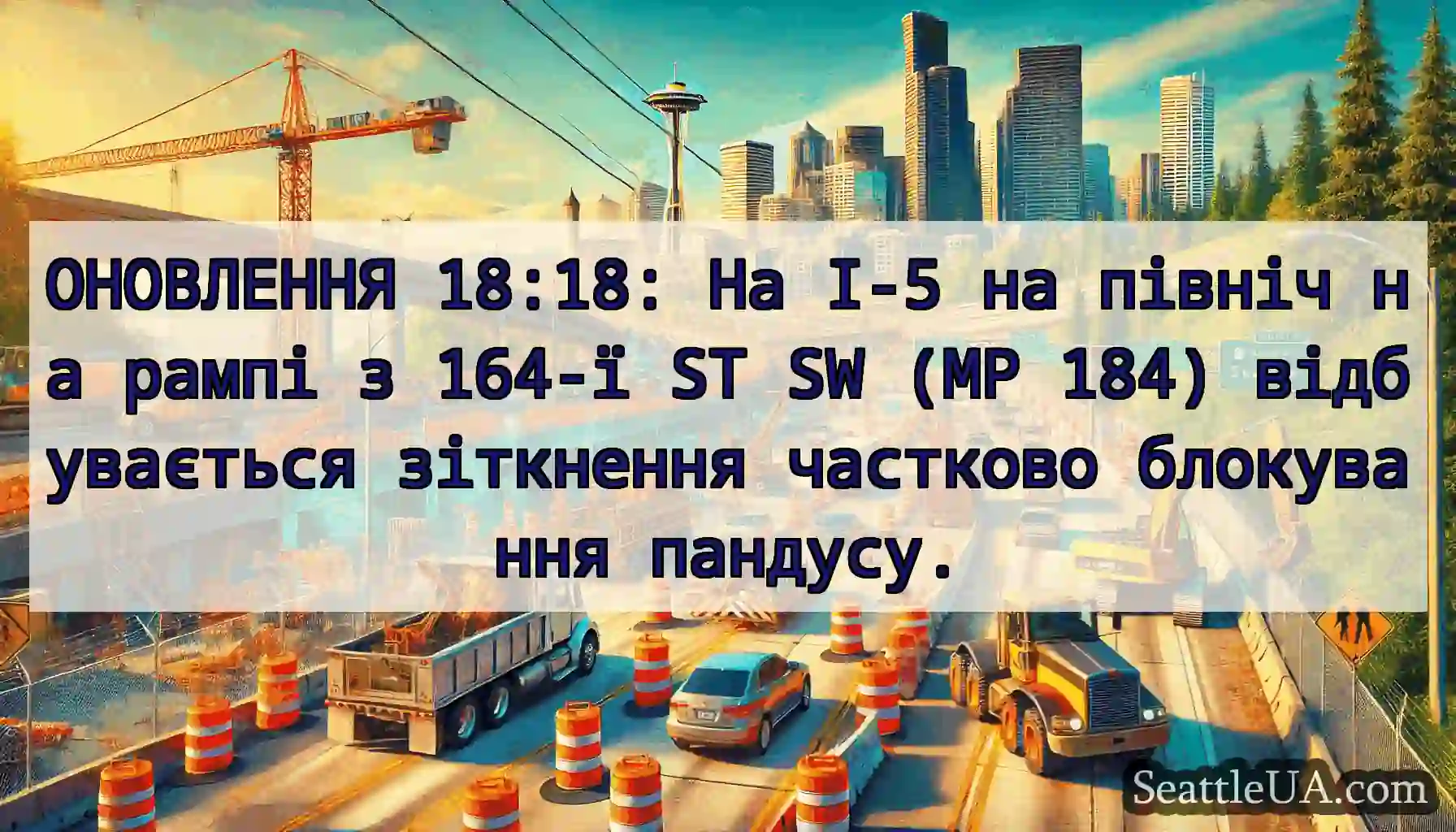 ОНОВЛЕННЯ 18:18: На I-5 на північ на рампі з