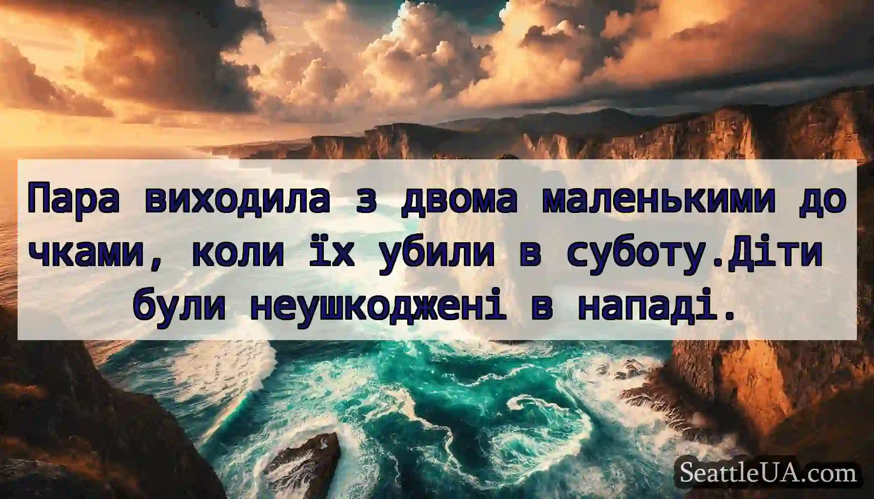 Пара виходила з двома маленькими дочками, коли їх
