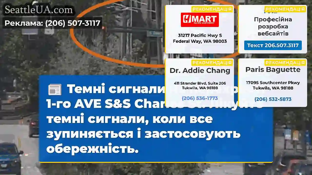 Темні сигнали на перехресті 1-го AVE S&S Charles