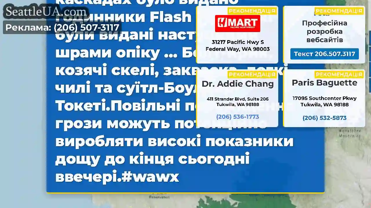 У Вашингтонських каскадах було видано годинники