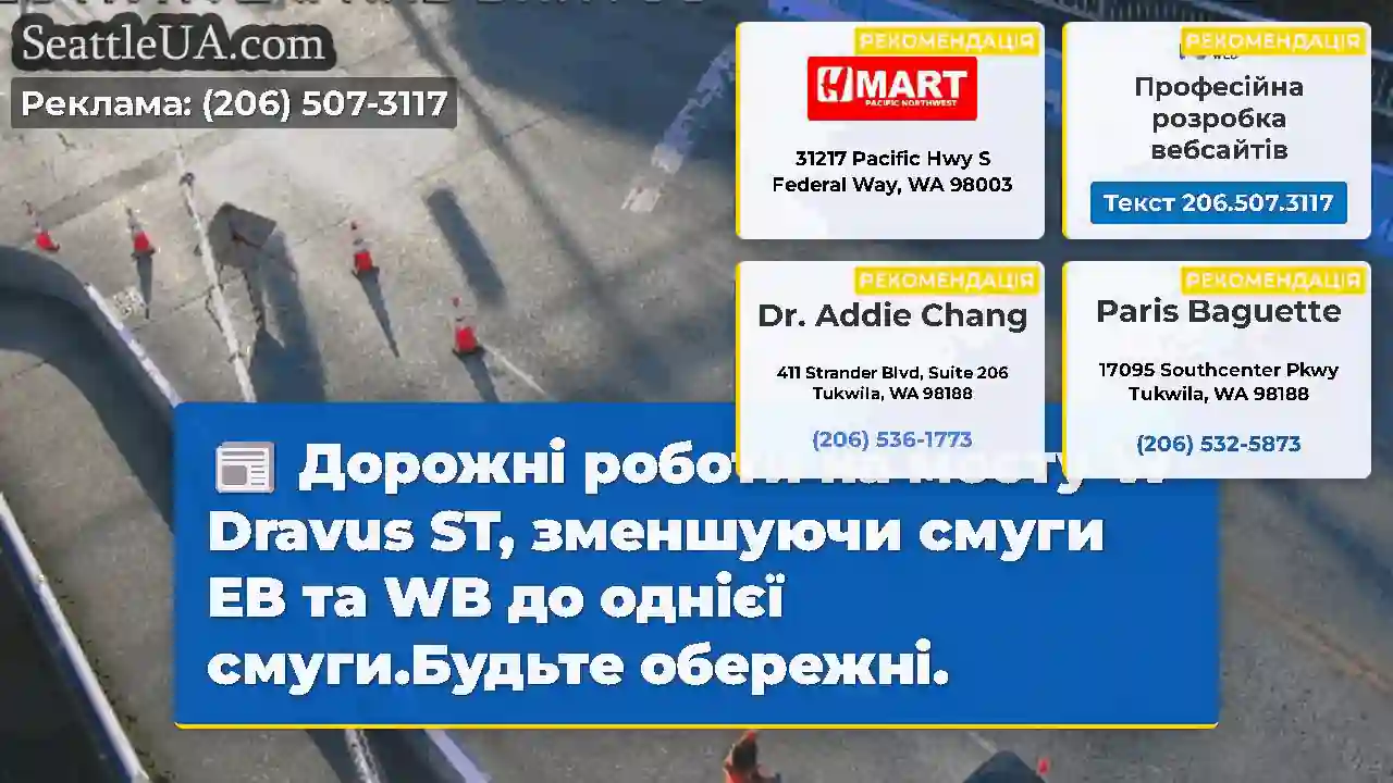 Дорожні роботи на мосту W Dravus ST, зменшуючи