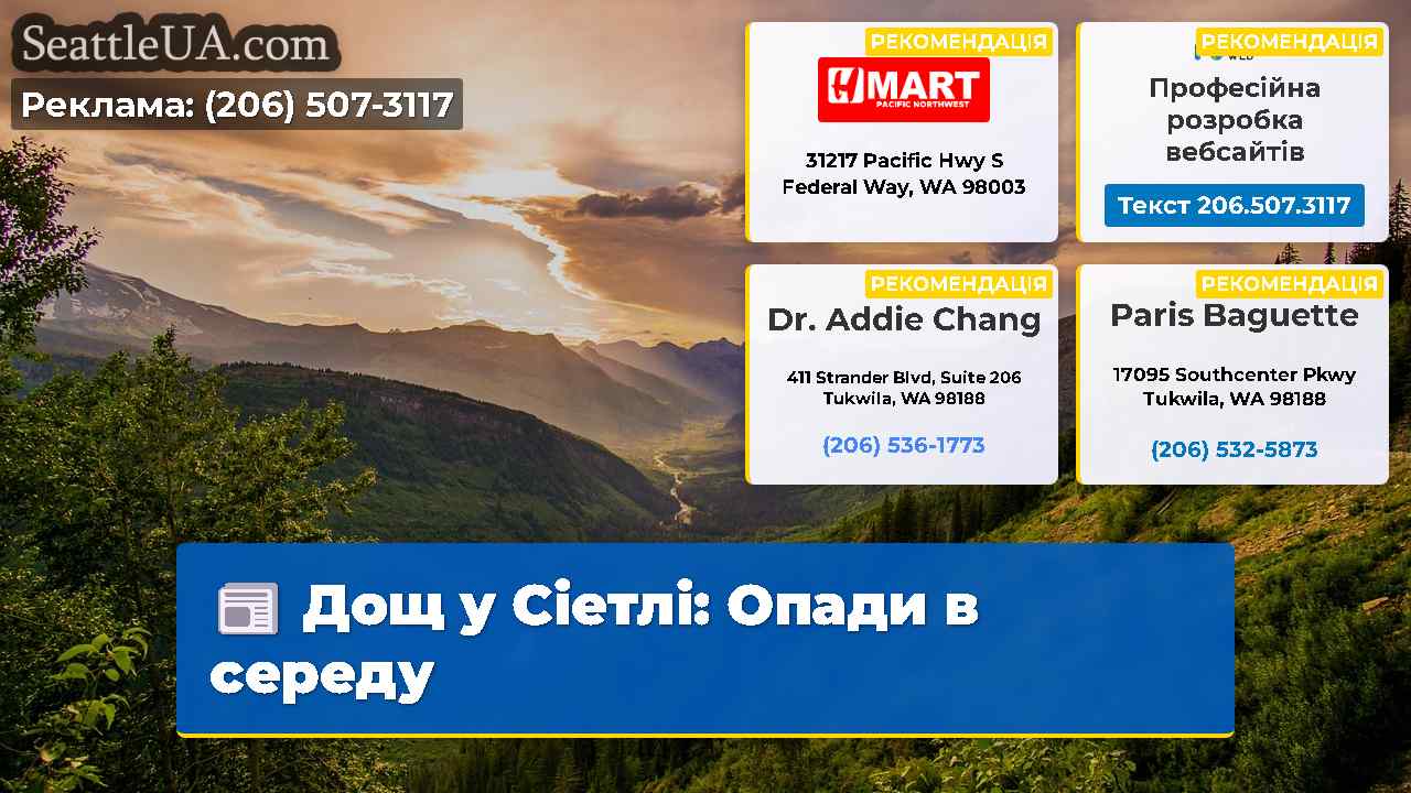 Дощ у Сіетлі: Опади в середу