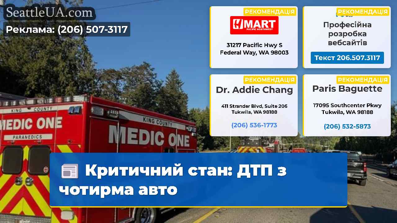 Критичний стан ДТП з чотирма авто
