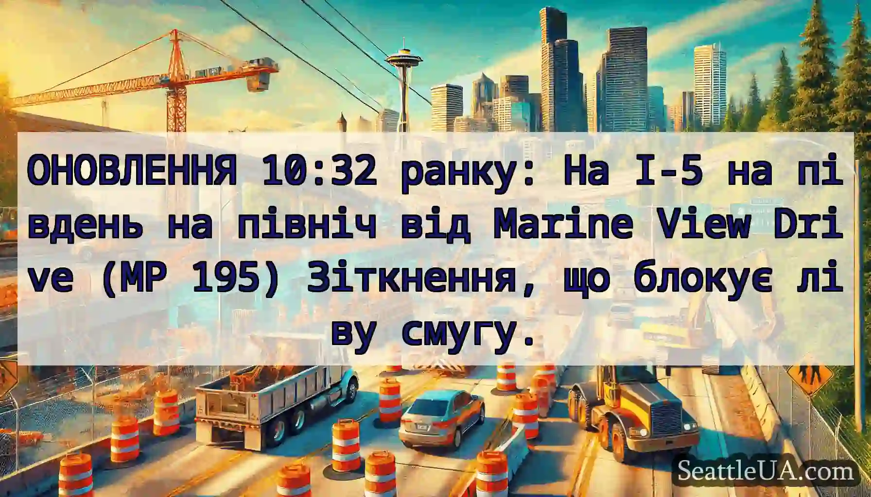 ОНОВЛЕННЯ 10:32 ранку: На I-5 на південь на