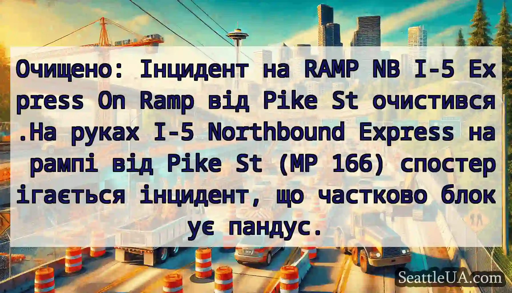 Очищено: Інцидент на RAMP NB I-5 Express On Ramp