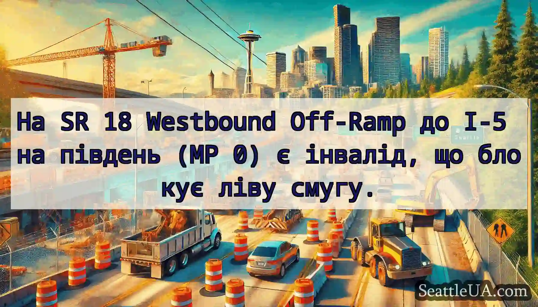 На SR 18 Westbound Off-Ramp до I-5 на південь (MP