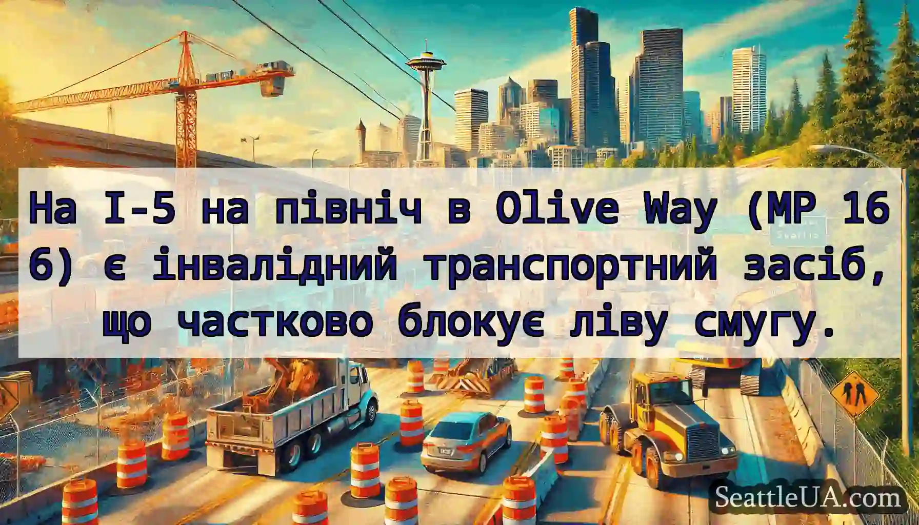 На I-5 на північ в Olive Way (MP 166) є