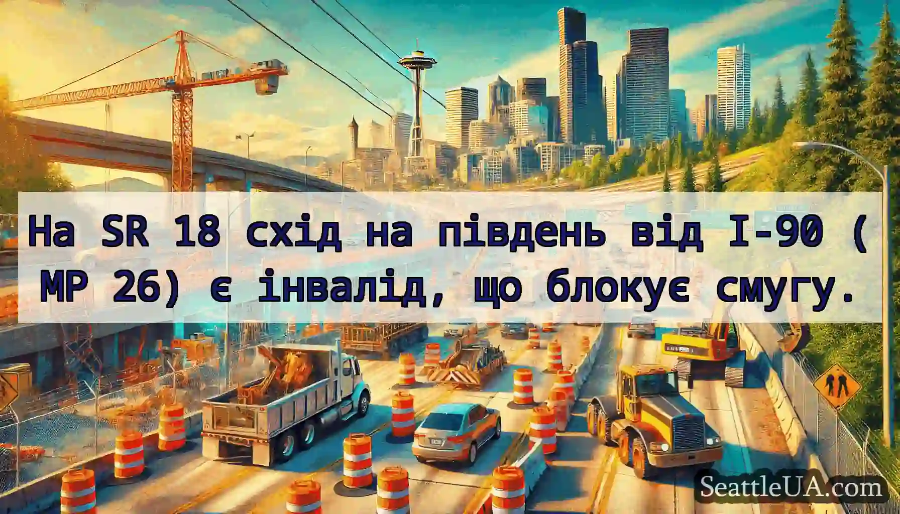 На SR 18 схід на південь від I-90 (MP 26) є
