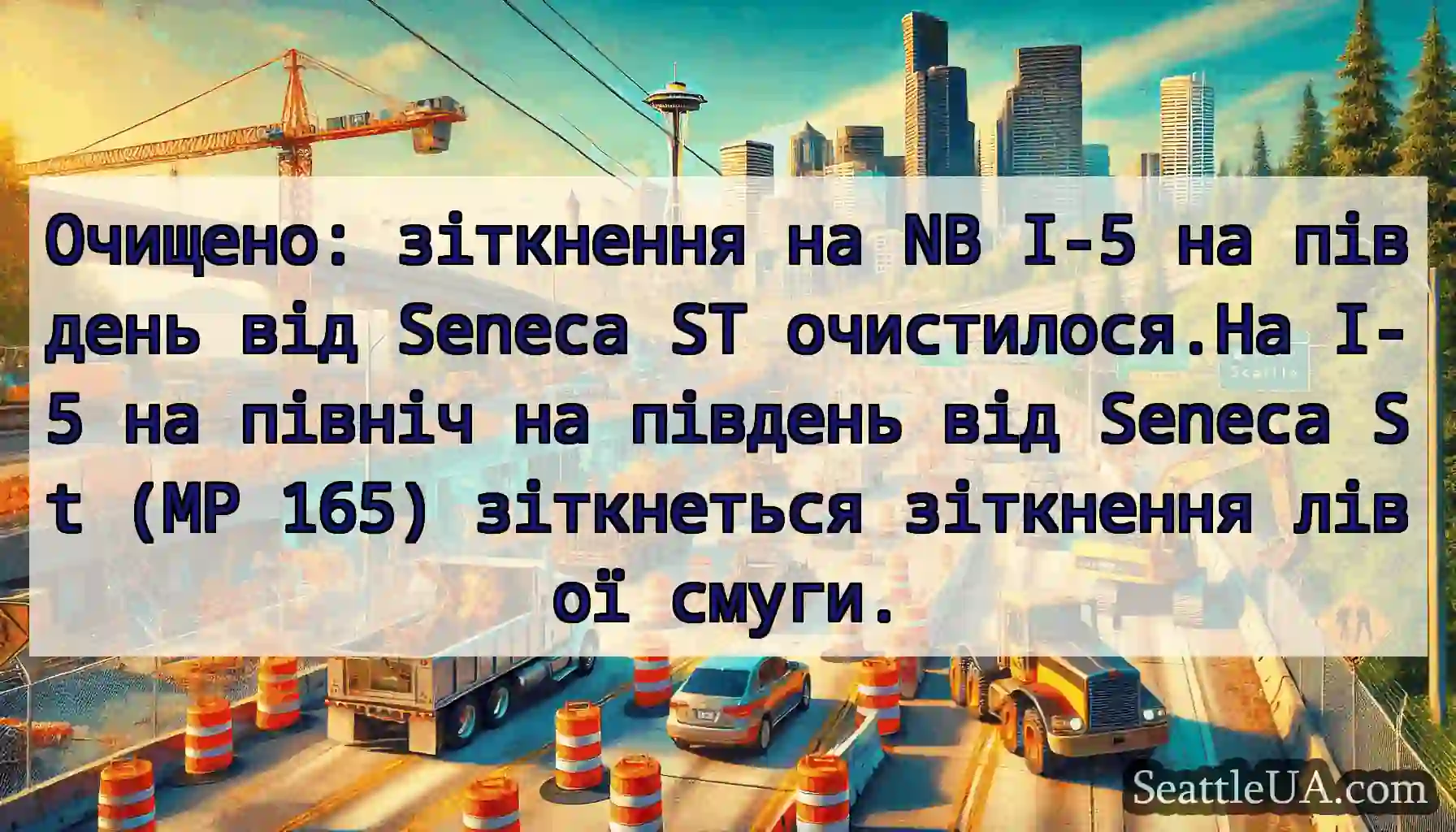 Очищено: зіткнення на NB I-5 на південь від