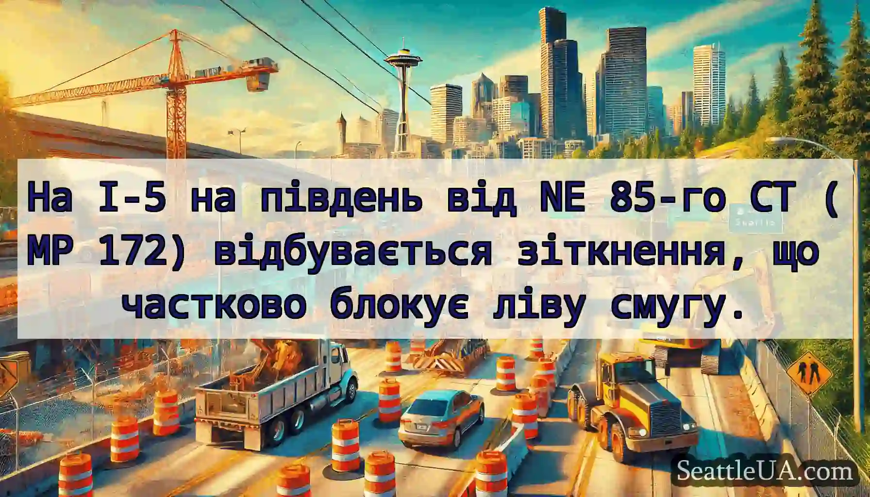 На I-5 на південь від NE 85-го СТ (MP 172)
