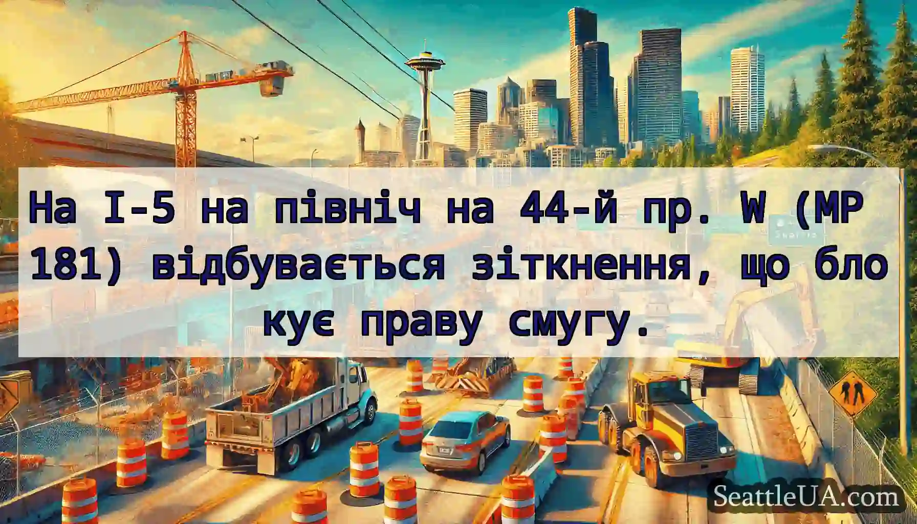 На I-5 на північ на 44-й пр. W (MP 181)