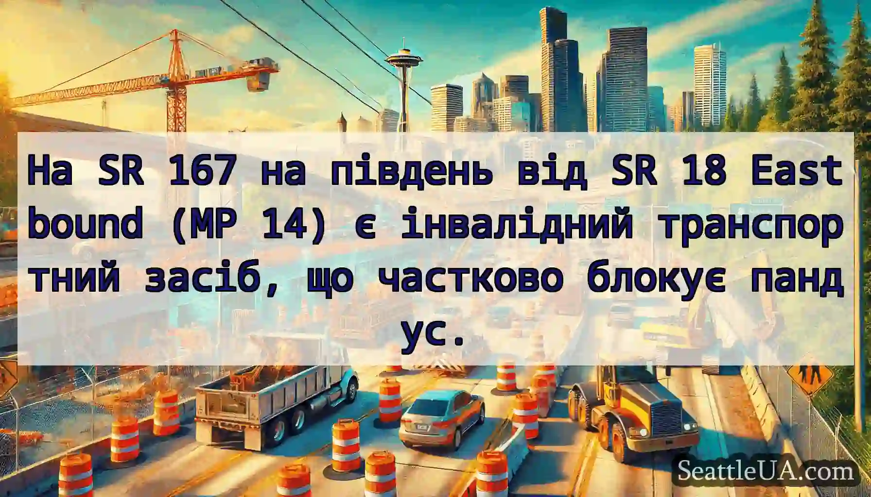 На SR 167 на південь від SR 18 Eastbound (MP 14)