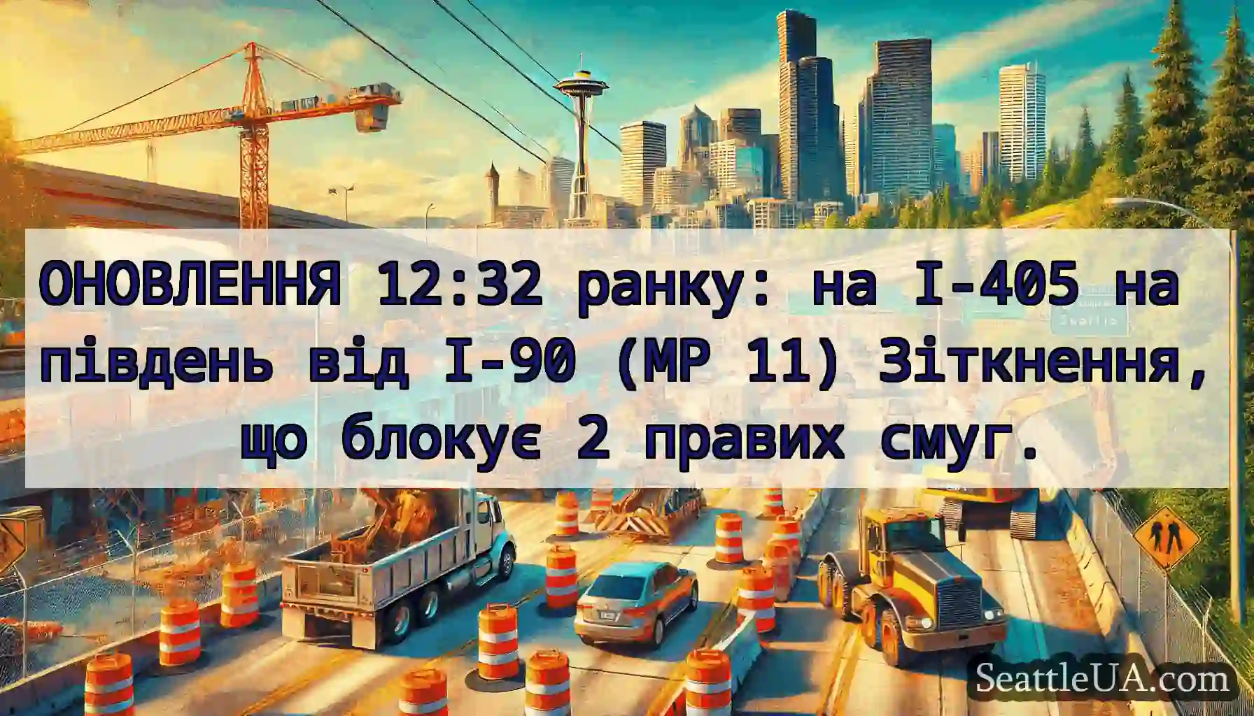 ОНОВЛЕННЯ 12:32 ранку: на I-405 на південь від