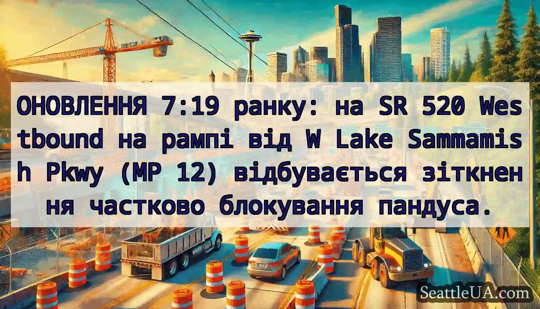 ОНОВЛЕННЯ 7:19 ранку: на SR 520 Westbound на