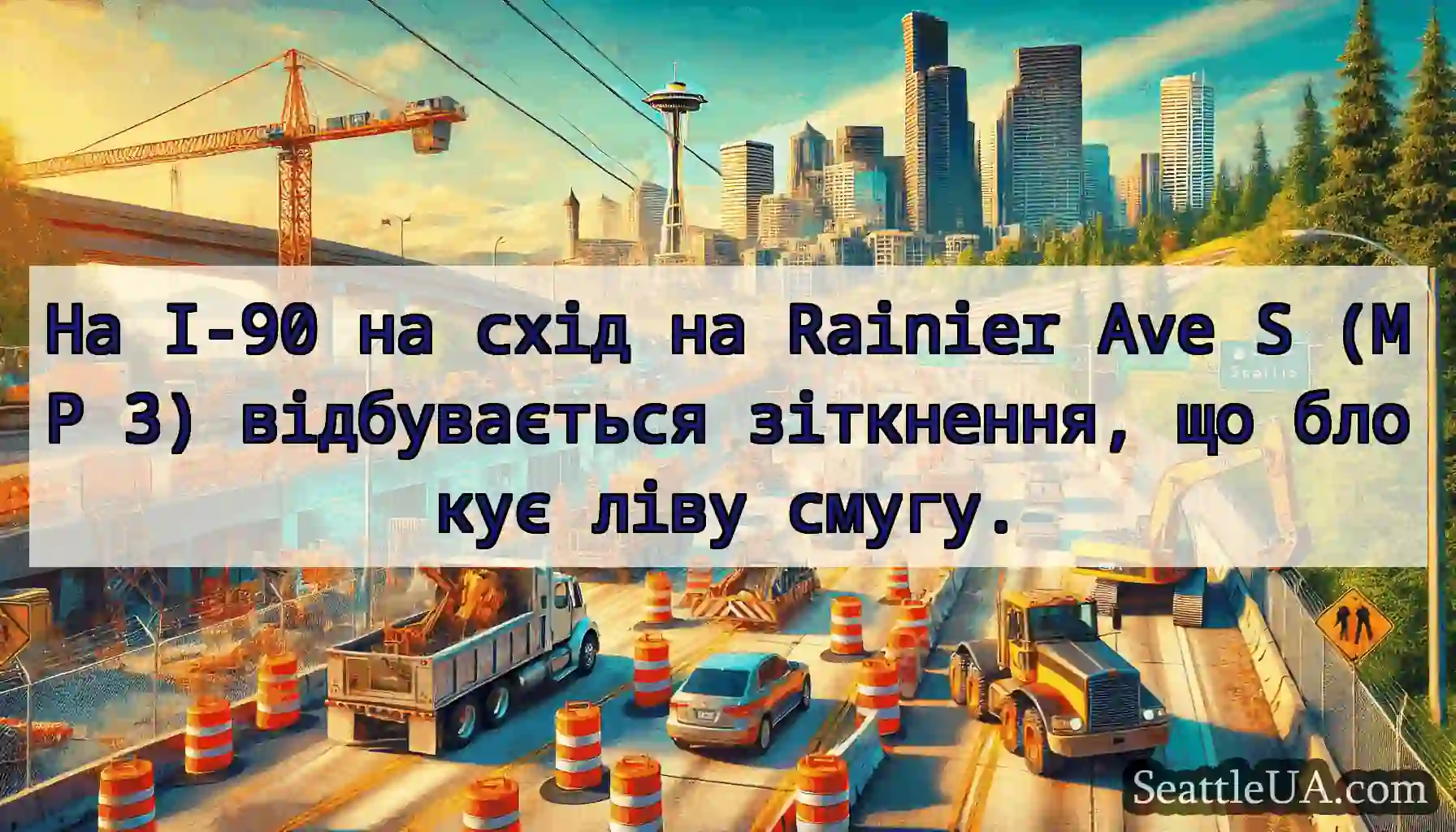 На I-90 на схід на Rainier Ave S (MP 3)