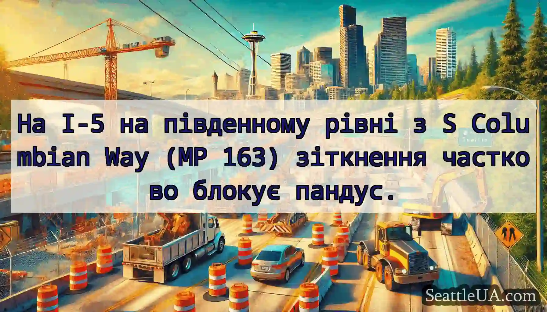 На І-5 на південному рівні з S Columbian Way (MP