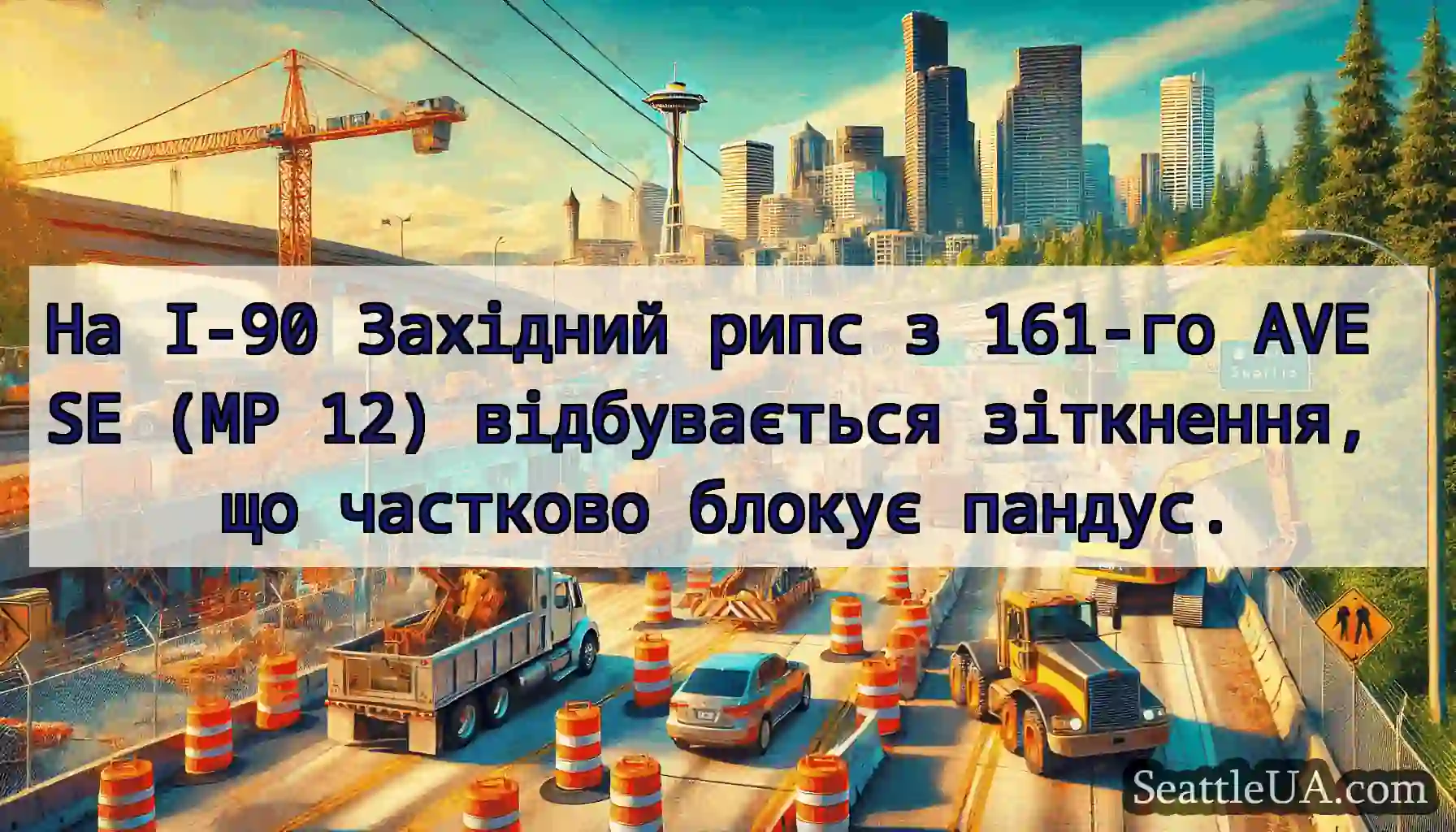 На I-90 Західний рипс з 161-го AVE SE (MP 12)