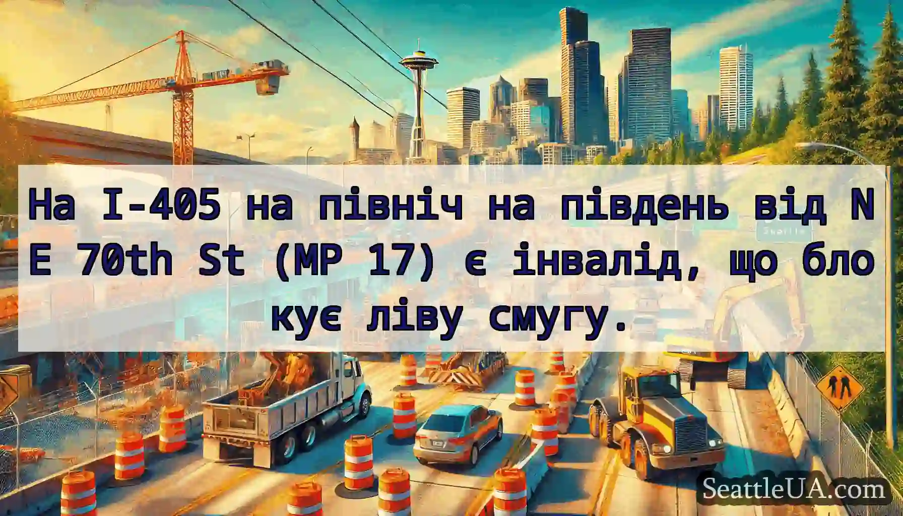 На I-405 на північ на південь від NE 70th St (MP