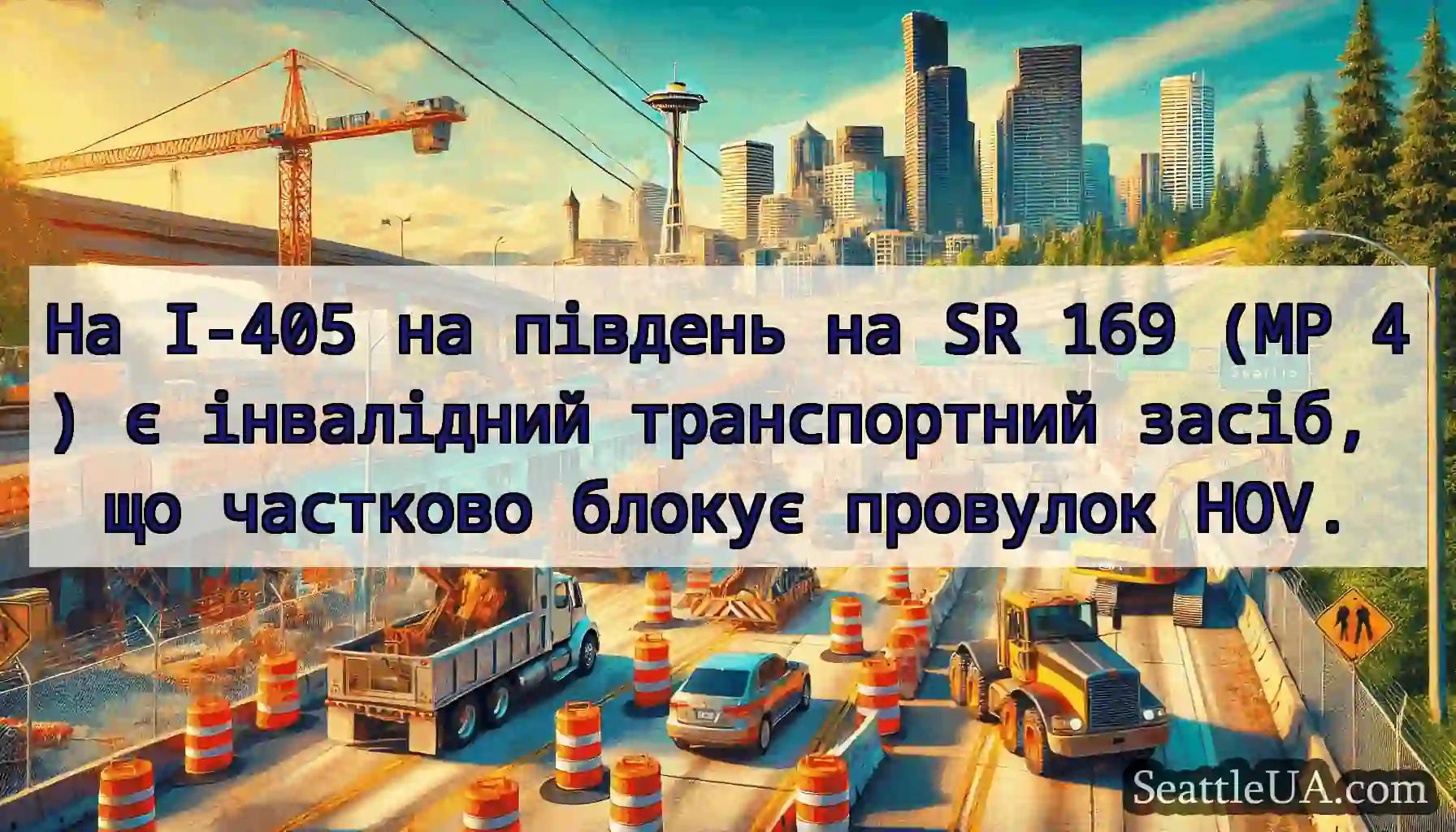 На I-405 на південь на SR 169 (MP 4) є інвалідний