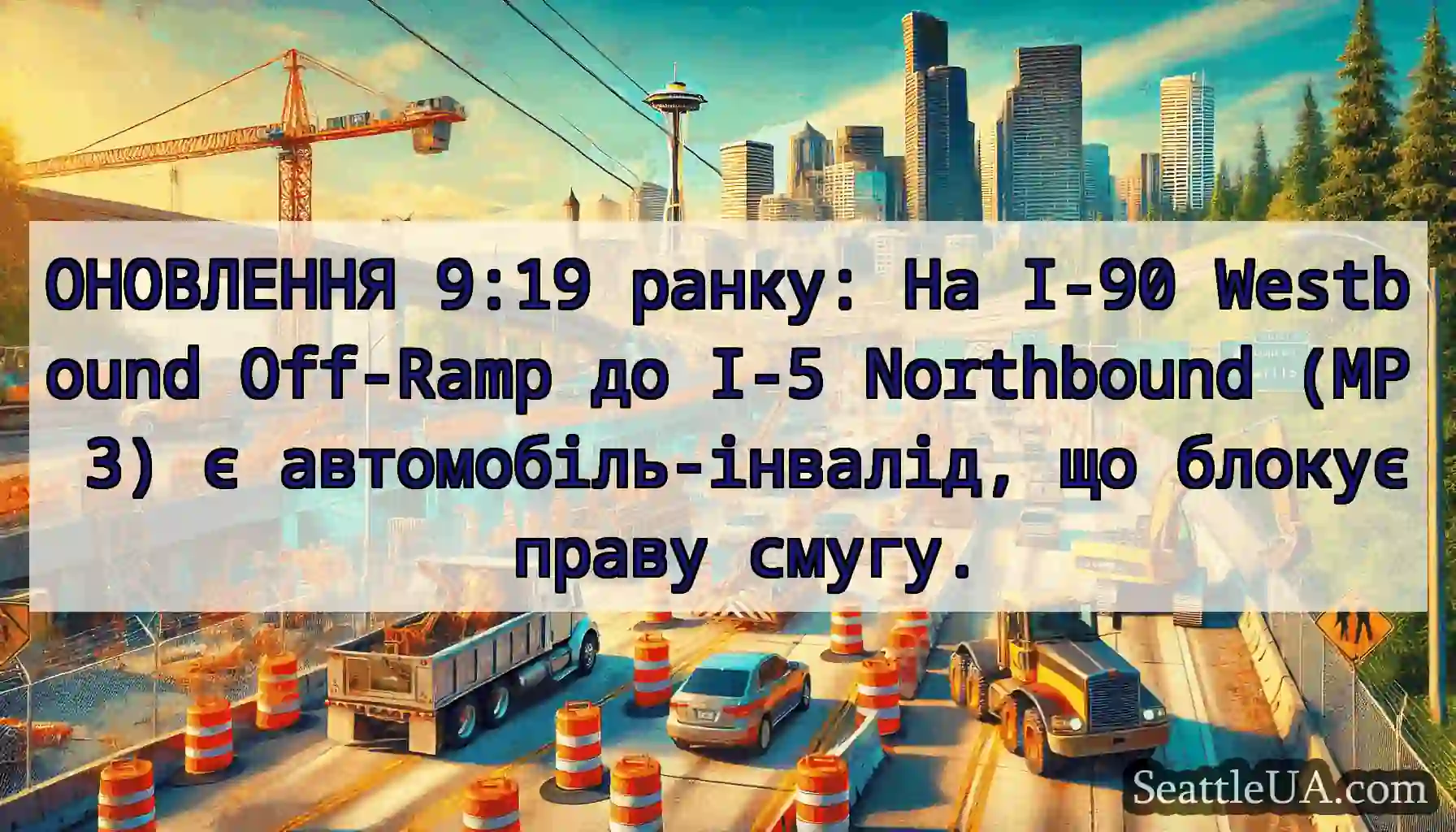 ОНОВЛЕННЯ 9:19 ранку: На I-90 Westbound Off-Ramp
