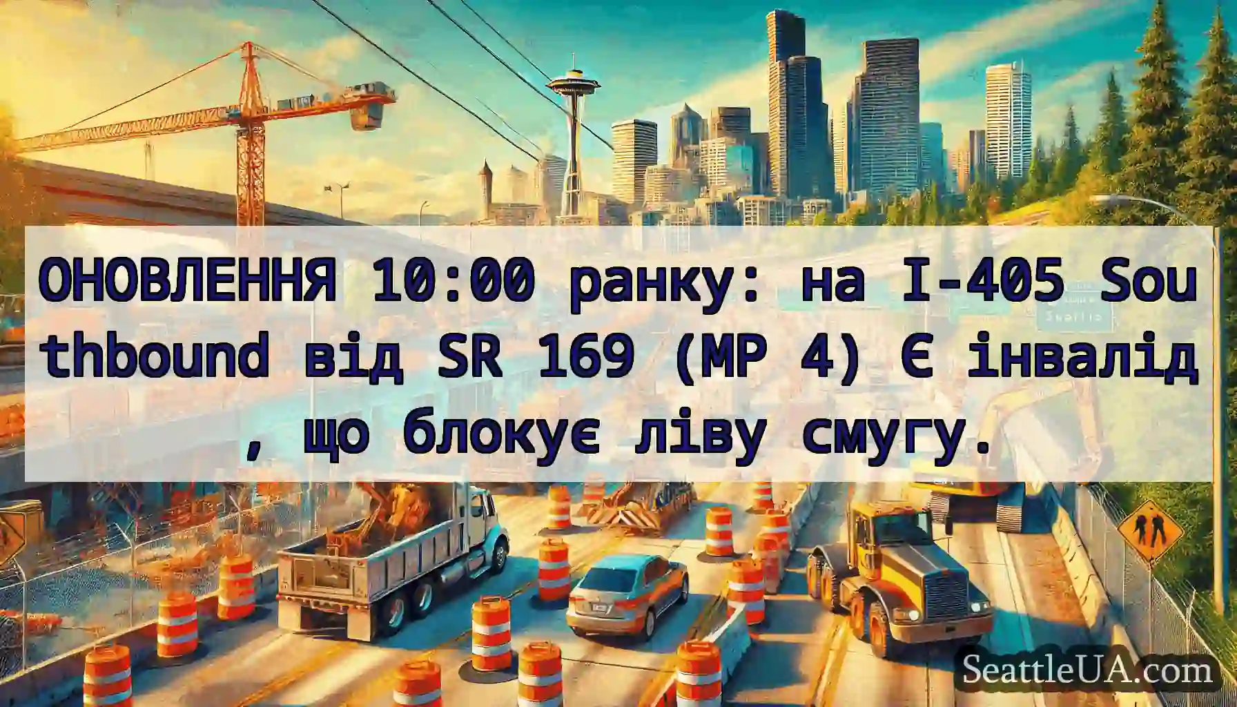 ОНОВЛЕННЯ 10:00 ранку: на I-405 Southbound від SR